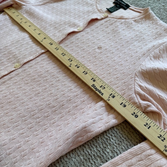 Lauren Ralph Lauren Pink Textured Button Cardigan Long Sleeve Size L - Picture 7 of 8